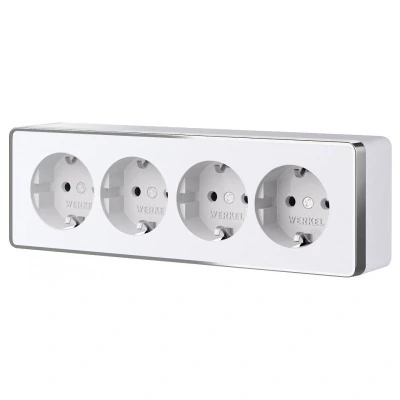 Розетка четверная с заземлением и со шторками Werkel Gallant W5072210 WRK_a071252