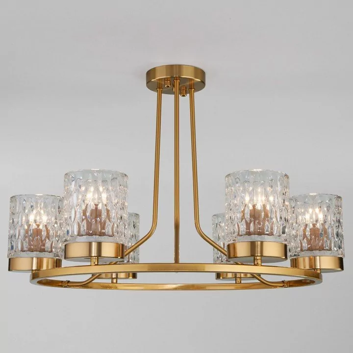 Фото Люстра на штанге Eurosvet Calle 60127/6 латунь EV_a057089 - интернет-магазин МегаТерем в Москве