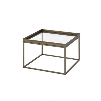 Стол 27008-60, металл, стекло, brass antique, ROOMERS FURNITURE