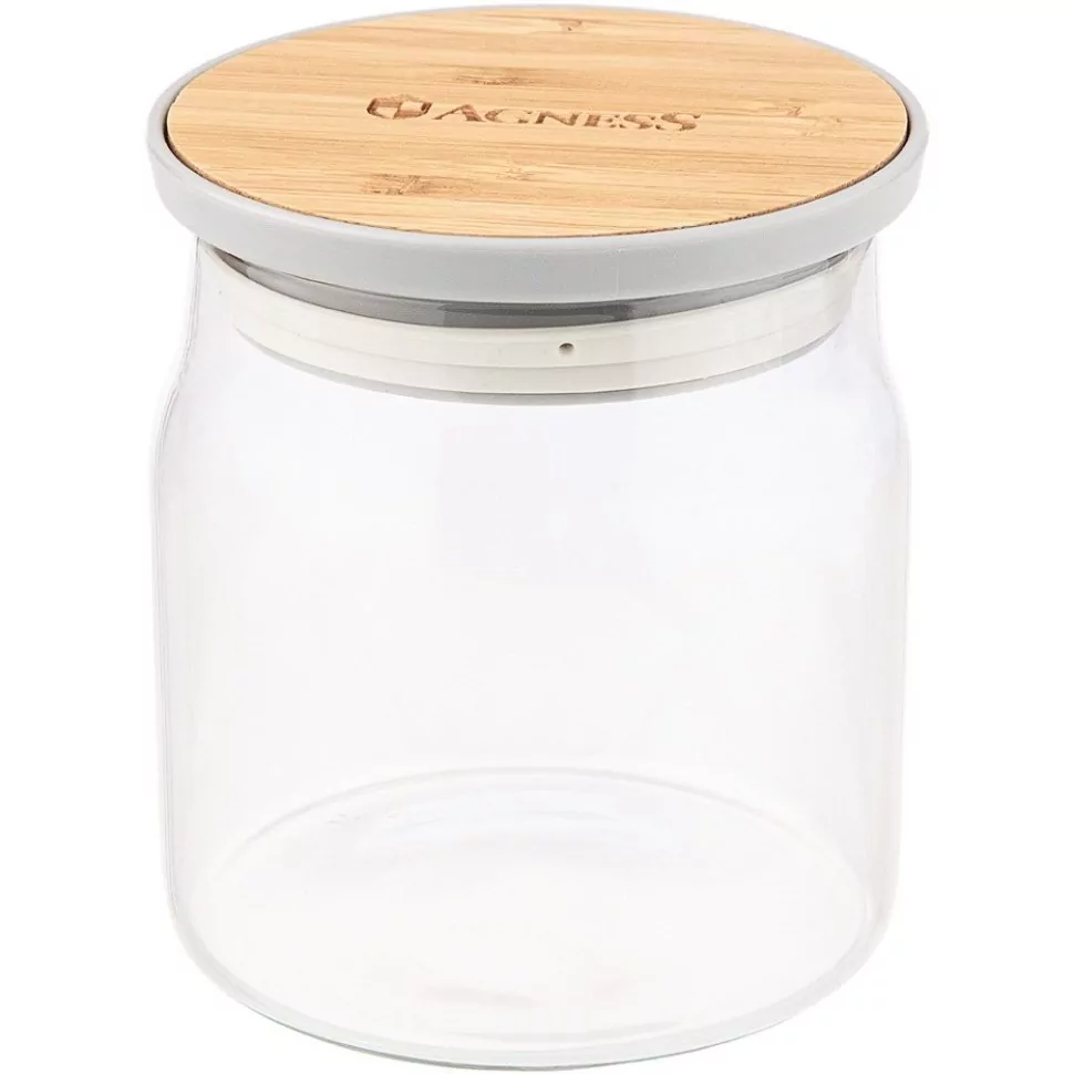 Фото Емкость для пищевых продуктов agness native d=9.45см h=10.8см, 400 мл (886-101) - интернет-магазин МегаТерем в Москве