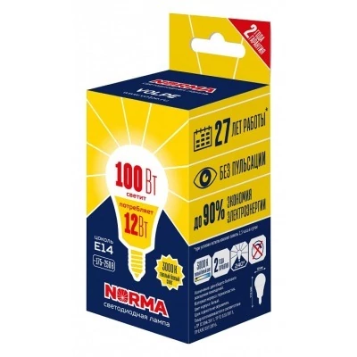 Лампа светодиодная Volpe LED-G60 E14 12Вт 3000K UL-00010992 UL_UL-00010992