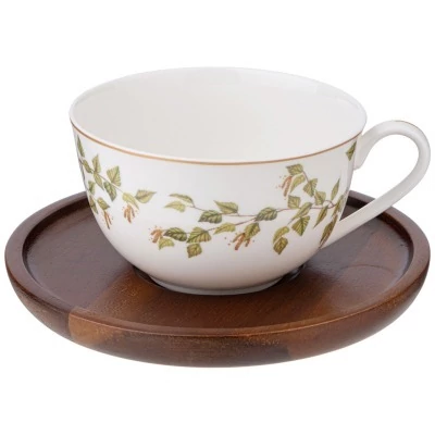 Чайная пара lefard "березки" 300 мл дерев. блюдце (85-2018) 