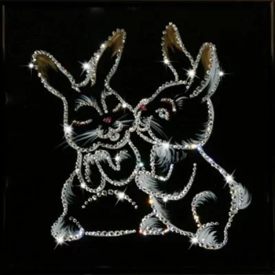 Картина Крольчата с кристаллами Swarovski (1188)