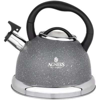 Чайник agness со свистком, 3,0 л и складывающейся ручкой (937-031) 