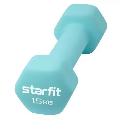 Гантель неопреновая STARFIT DB-201 1,5 кг, мятный (2103511)