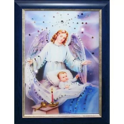 Картина Ангел-Защитник с кристаллами Swarovski (1424)