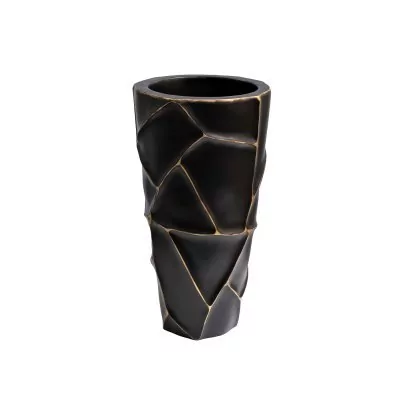 Кашпо d26*48см черное с зол...