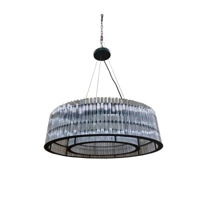 Люстра подвесная чёрный/стекло прозрач. d70*h150см (TT-00013039)