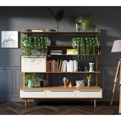 Стеллаж Bruni white с ящиками арт BR-20WH-ET