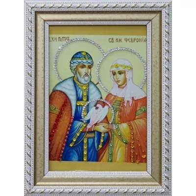 Икона Петр и Феврония с кри...