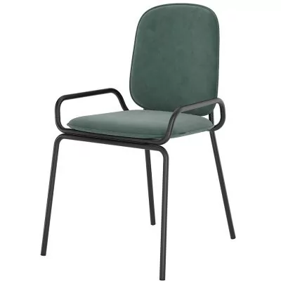 Стул ror, 2 frame, велюр, черный/зеленый (74430)