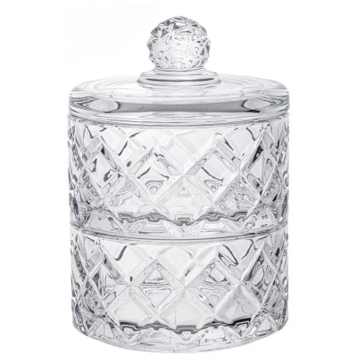 Емкость для хранения lefard с крышкой 2 яруса "diamant" 10,5*15 см, 280 мл (каждая) (691-090) 