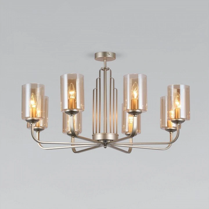 Фото Люстра на штанге Eurosvet Defi 60138/8 золото перламутровое EV_a060907 - интернет-магазин МегаТерем в Москве