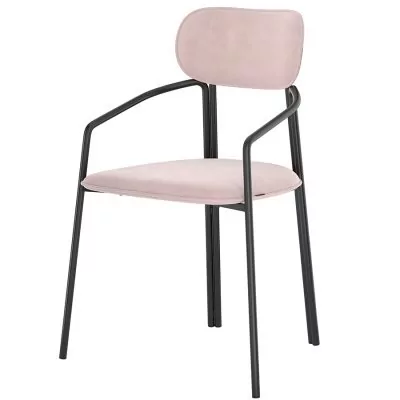 Стул ror, round, велюр, черный/розовый (74437)