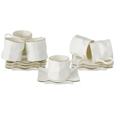 Кофейный набор lefard "раффл голд" на 6 пер. 12 пр. 130 мл (264-992) 