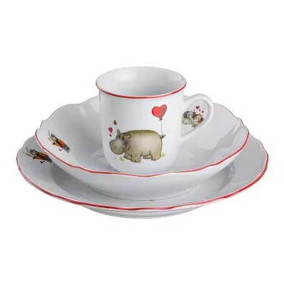 Набор посуды на 1 персону 3 пр."зверята":кружка 250 мл.+блюдце+тарелка диаметр=18/21 см. (кор=1набор Cesky Porcelan (D-606-672)