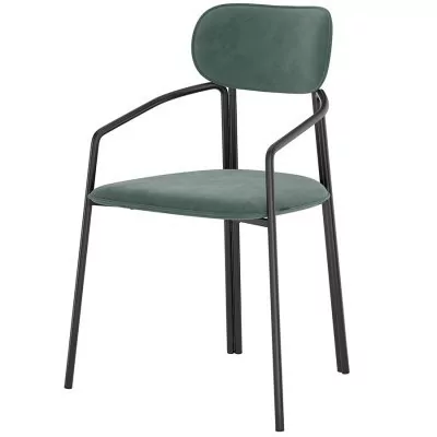 Стул ror, round, велюр, черный/зеленый (74436)