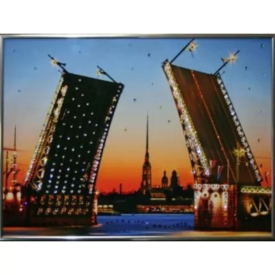 Картина Дворцовый мост. малый. с кристаллами Swarovski (1087)