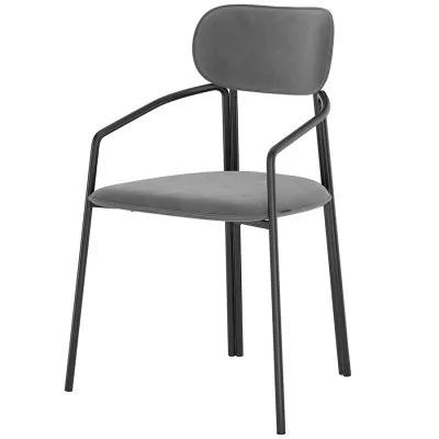 Стул ror, round, велюр, черный/серый (74438)