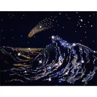 Картина Волна с кристаллами Swarovski (1075)