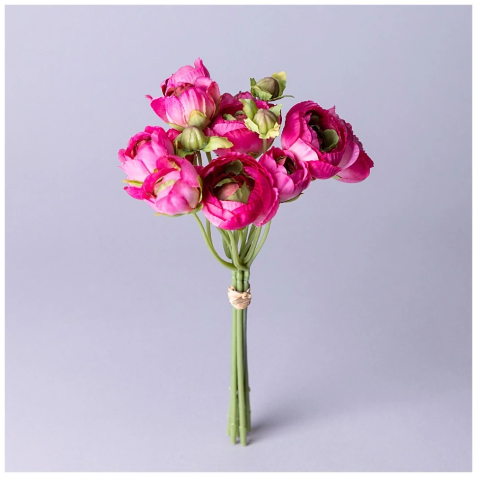 Фото Букет искусственных цветов ранункулюс высота= 27см Lefard (287-524) - интернет-магазин МегаТерем в Москве