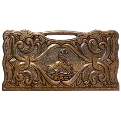 Нарды резные Лев с ручкой, ...