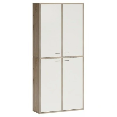 Шкаф книжный Домино СУ(ш2в2)+4ФГ MER_SUsh2v2-4FG-NBE-nelson-belyj