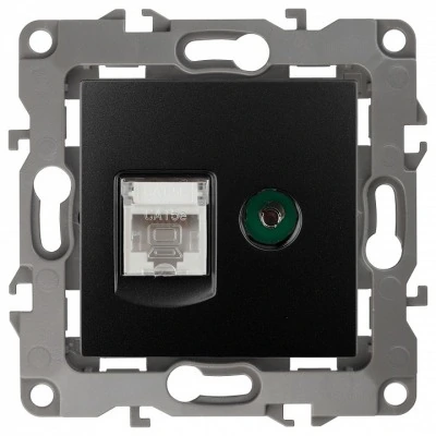 ТВ-розетка и розетка Ethernet RJ-45 без рамки Эра Эра 12 12-3110-05 ER_B0027445