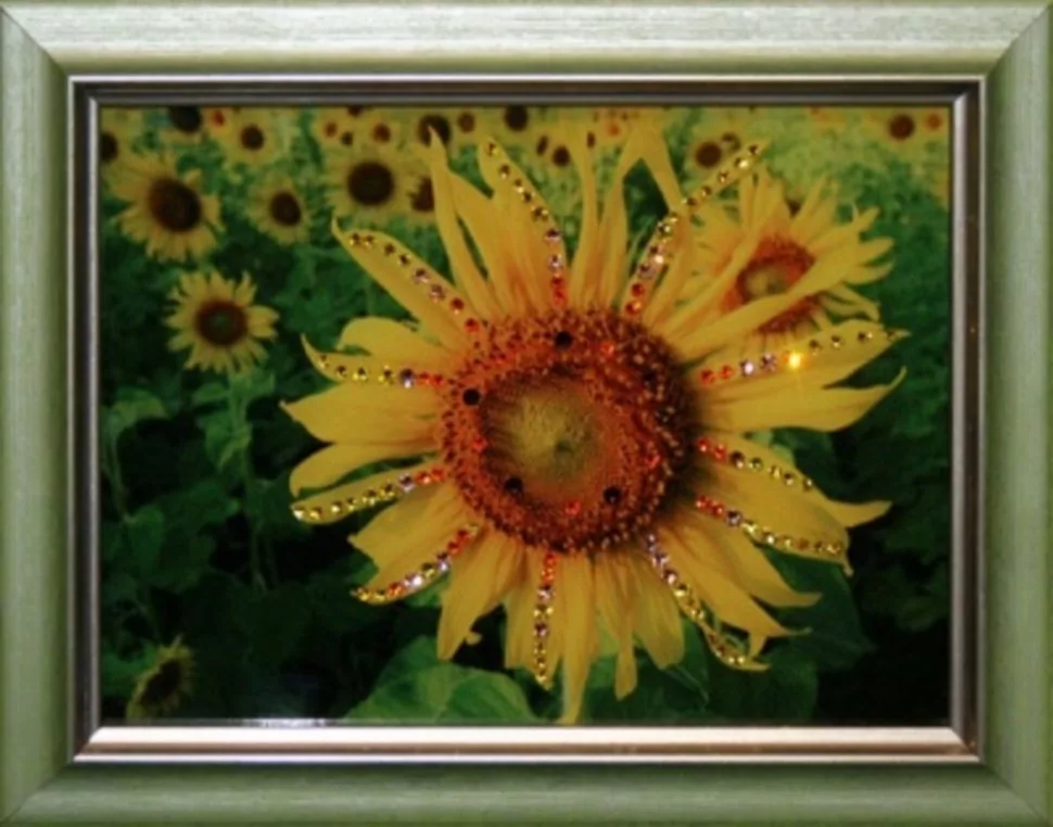 Фото Картина Солнышко с кристаллами Swarovski (1589) - интернет-магазин МегаТерем в Москве