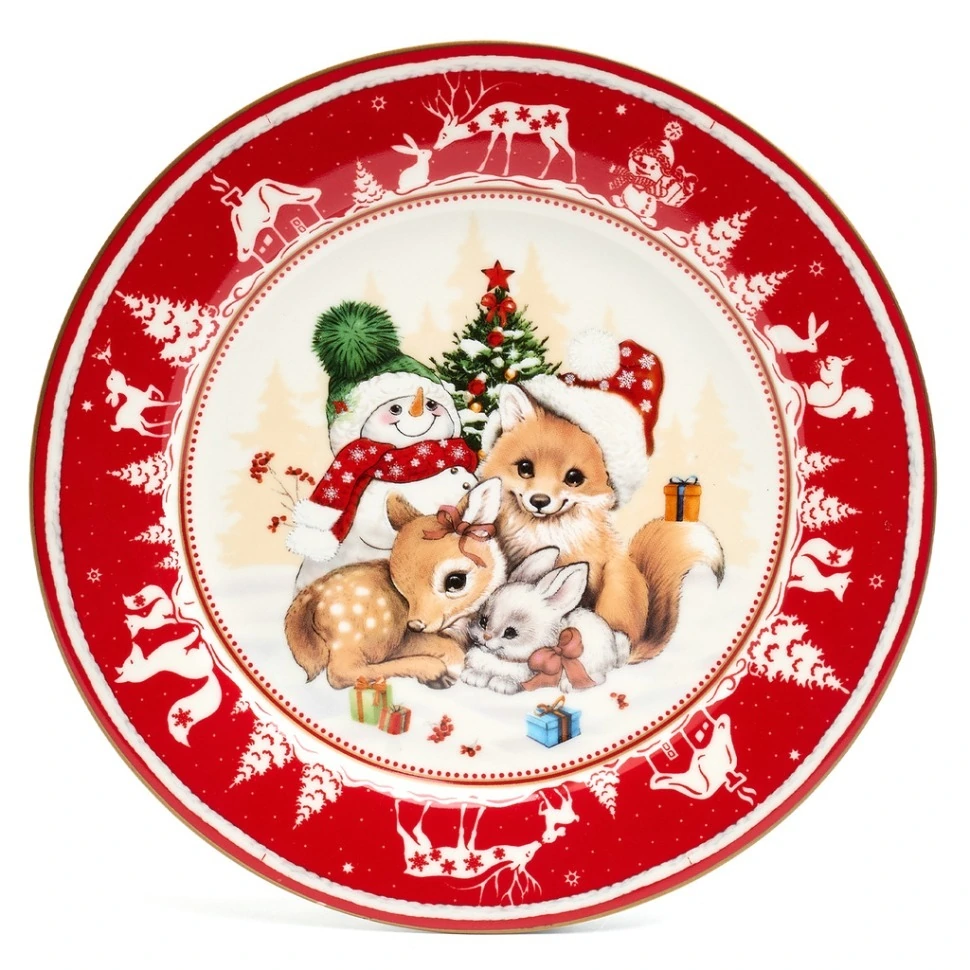 Фото Тарелка закусочная lefard елка 19 см красная (85-1880-1) - интернет-магазин МегаТерем в Москве