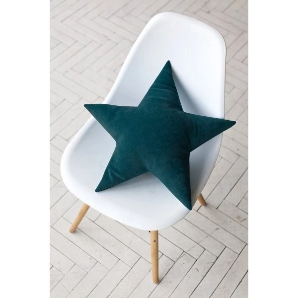 Фото Подушка звезда Dark-Turquoise Velvet - интернет-магазин МегаТерем в Москве