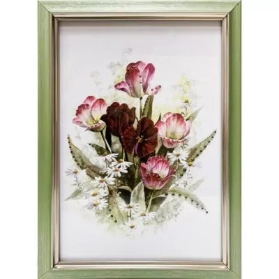 Картина Весенние цветы с кристаллами Swarovski (2188)