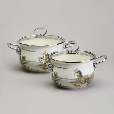 Набор кастрюль эмалированны...