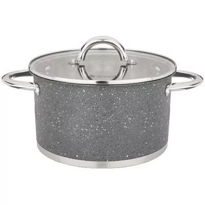 Кастрюля agness со стеклянной крышкой, нерж.сталь, серия монблан 4,6л 22х12,5см (937-313) 