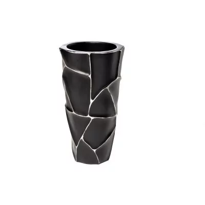 Кашпо d26*48см черное с сер...