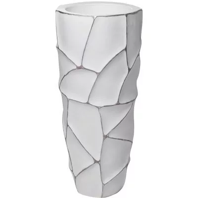 Кашпо d30*69см белое с сере...