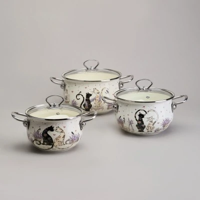 Набор кастрюль эмалированны...