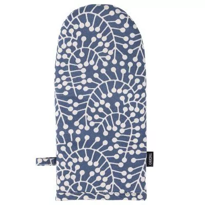 Прихватка-варежка темно-синего цвета с принтом Спелая Смородина из коллекции scandinavian touch, 14х32 см (73565)