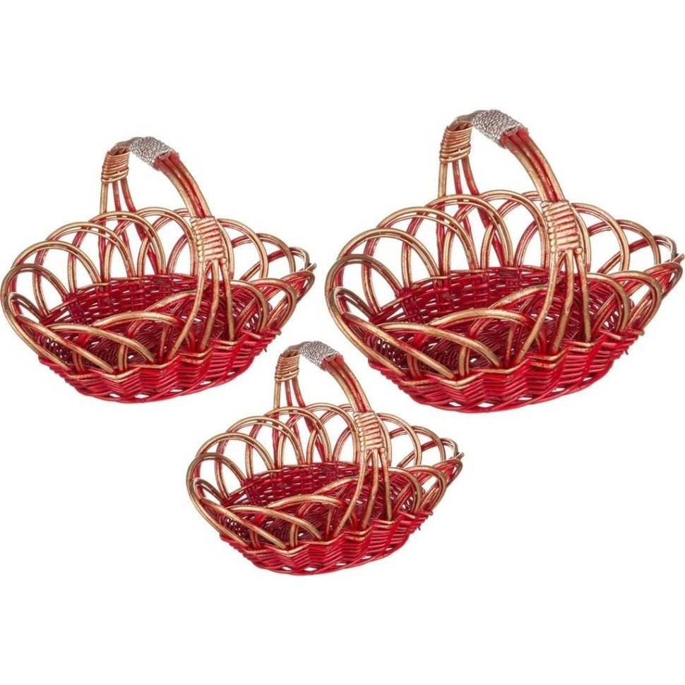 Фото Набор корзин из 3-х шт. l:52*34**13*19*38 ; m:44x27.5x12x17x32;  s:36*21*11*15*26 см Lefard (177-124) - интернет-магазин МегаТерем в Москве