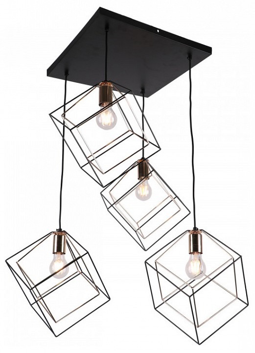 Фото Подвесной светильник Imex MD.0830 MD.0830-4-P BK+FGD IMX_MD.0830-4-P_BK_FGD - интернет-магазин МегаТерем в Москве