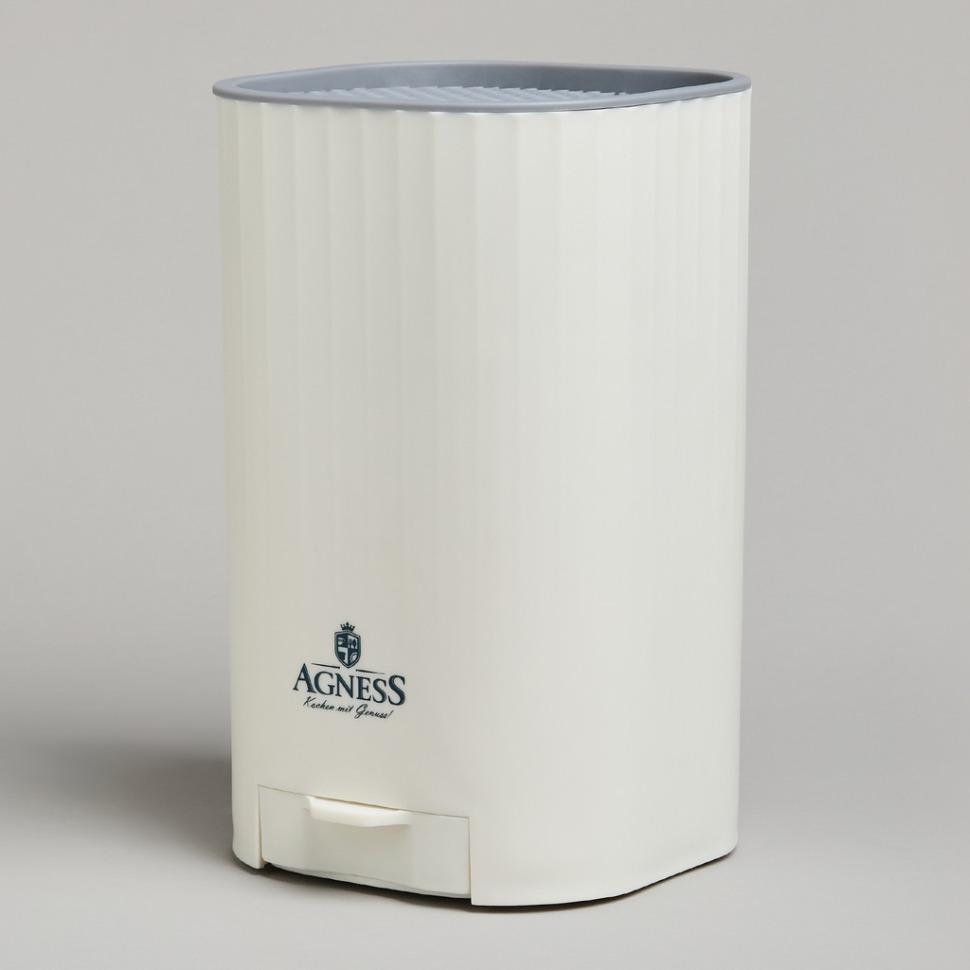 Фото Подставка для ножей agness с точильным камнем 13,6*14,6*23 см (907-322)  - интернет-магазин МегаТерем в Москве