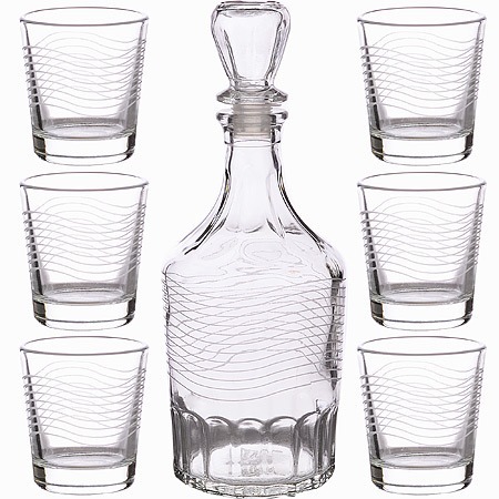 Фото Набор д/вина 7пр. Мираж графин+6 стаканов (1230-Г) - интернет-магазин МегаТерем в Москве