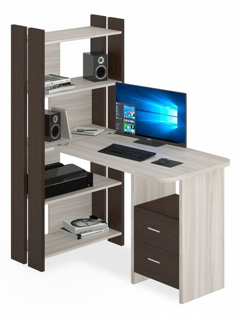 Фото Стол компьютерный Домино Lite СТЛ-ОВ+С100Р MER_STL-OV-S100RPryam_VK - интернет-магазин МегаТерем в Москве