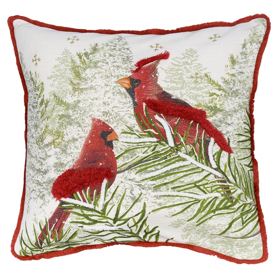 Фото Подушка декоративная с рисунком northern cardinal из коллекции new year essential, 45х45 см (75364) - интернет-магазин МегаТерем в Москве