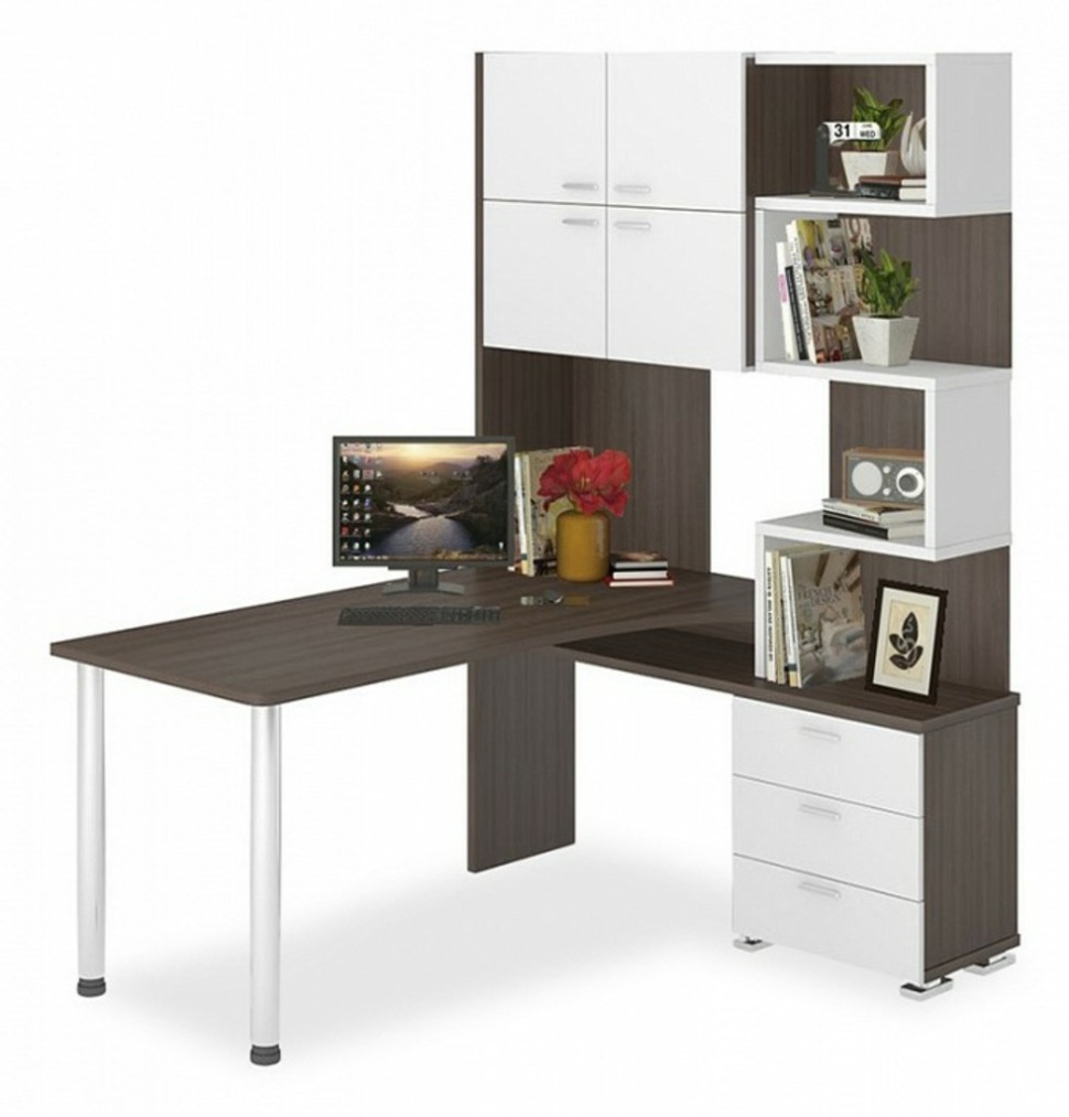 Фото Стол компьютерный Домино СР-500М/160 MER_SR-500M-160-SHBESH-CH-PRAV - интернет-магазин МегаТерем в Москве