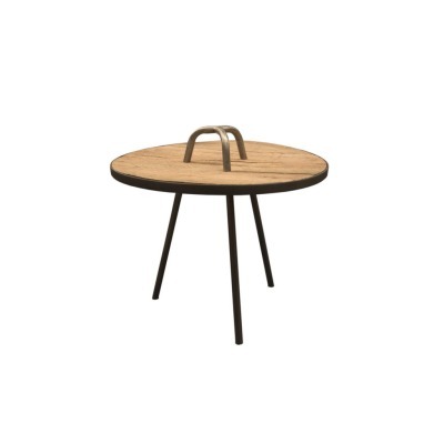 Стол приставной Физер FDT15271, 55, массив дуба, металл, natural oak/grey, ROOMERS FURNITURE