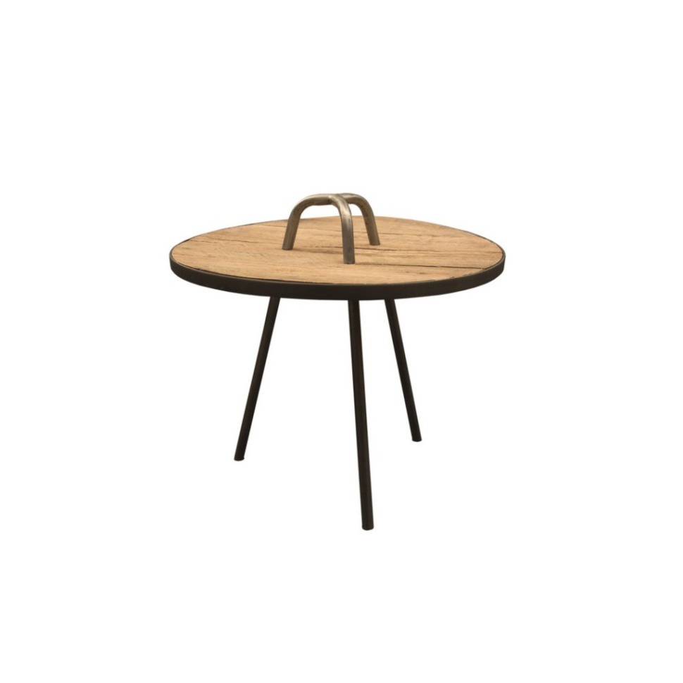 Фото Стол приставной Физер FDT15271, 55, массив дуба, металл, natural oak/grey, ROOMERS FURNITURE - интернет-магазин МегаТерем в Москве