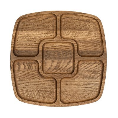 Менажница квадратная 27х27 см деревянная, дуб ДРВ-02/1