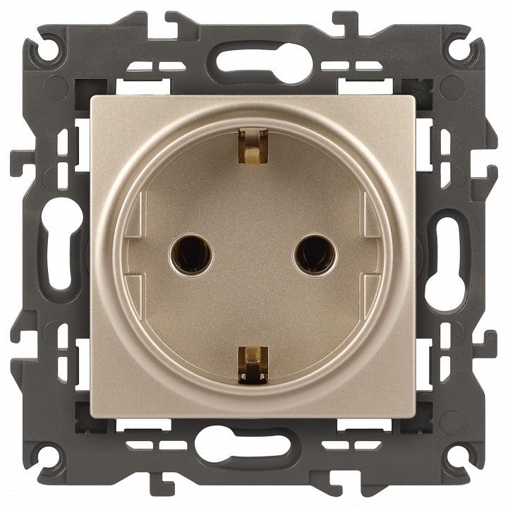 Фото Розетка с заземлением и со шторкой, без рамки Эра Эра Elegance 14-2102-04 ER_B0034275 - интернет-магазин МегаТерем в Москве