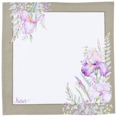 Набор салфеток из 2-х шт "ирисы",40х40см, 100% хлопок,белый,твил, Lefard (850-743-8)